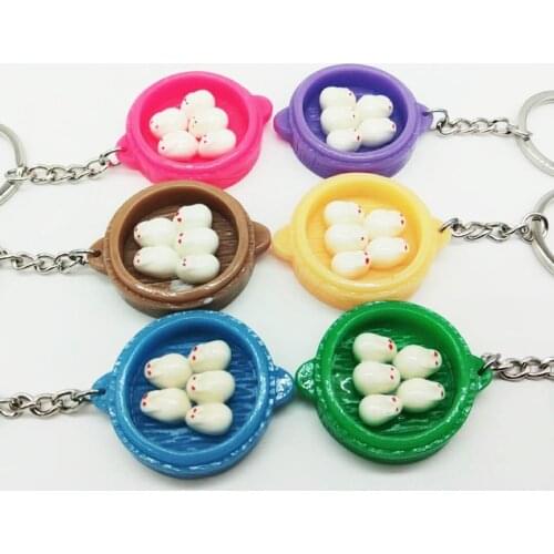 Simulation Rabbit Food Resin Scallops Keychains Small Bamboo Drawer Food Mobile Phone Shell Bag Pendants Unisex Fashion Gifts