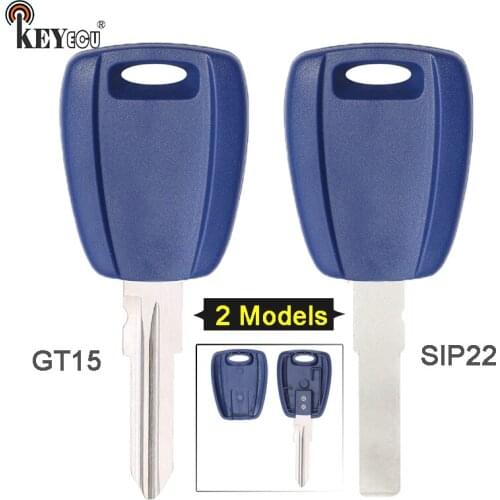 KEYECU for Fiat Bravo Punto Ducato Stilo Scudo Multipla Transponder Key Shell Case Fob No Button GT15 / SIP22 Blade