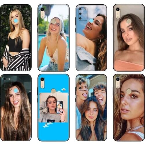 Black tpu Case For Huawei Honor 8a Prime 8s Prime 9 Lite honor 9A 9C 9X Premium 9x Pro 9S Case American IC girl Addison Rae