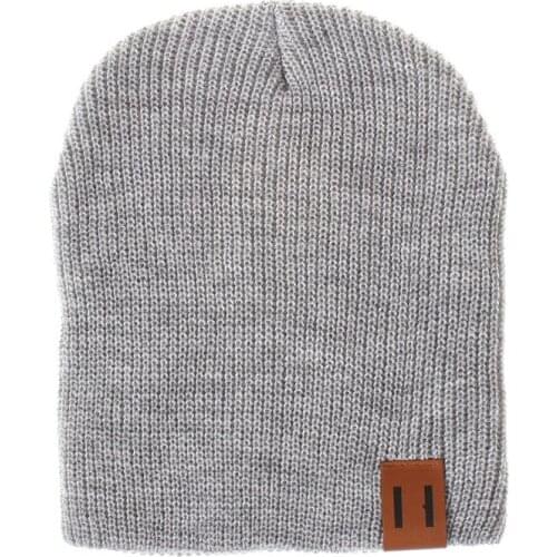 Baby Woolen Hat Keep Warm Kids Autumn Winter Girls Solid Color Boys All-Match Curling Label Childrens Fashion Knitted Hat Trend