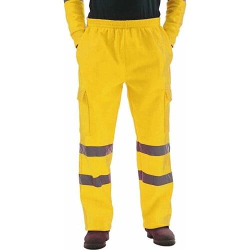 Men Pants Sanitation Worker Men Reflective Strips Trousers Fleece Jogging Pants Work clothes Спецадзенне 2021