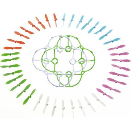 EBOYU(TM) 40PCS * Cheerson CX-10 CX-10C CX-10A Hubsan H111 Propellers Rotor with Blade Guard Cover Protector Green White