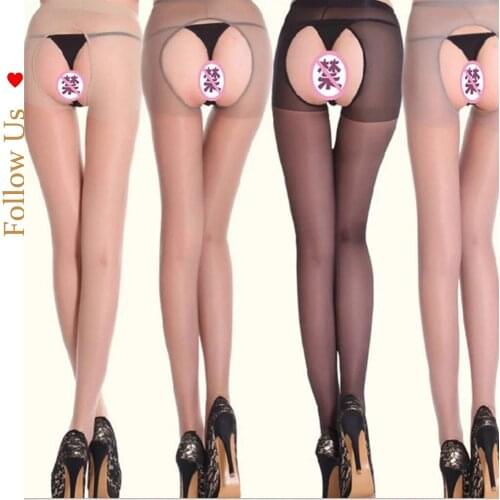 European and American Sexy Crotchless Silk Stockings-Free Pantyhose Sexy Underwear Womens Adult Transparent Lace