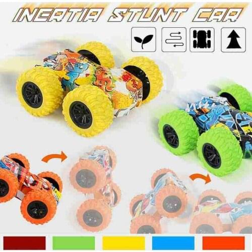 Inertial Double-sided Stunt Car Off-road Vehicle Toy Model Child Friction Powered Fall-resistant Rotate 360 Degrees Toy Car
