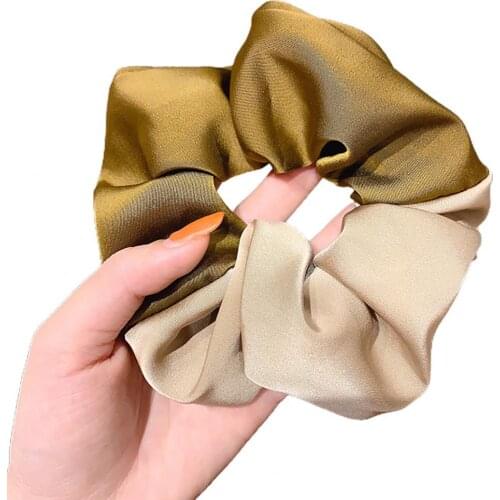 Hairband Anti-fall Color-blocked Fabric Double Color Simple Hair Rope for Daily Life