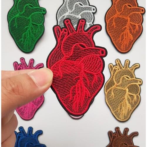 Fashion Stripe Heart Patches Embroidery For Clothing Iron On Patch DIY Stickers for Clothes Punk Jackets Applique lcf15