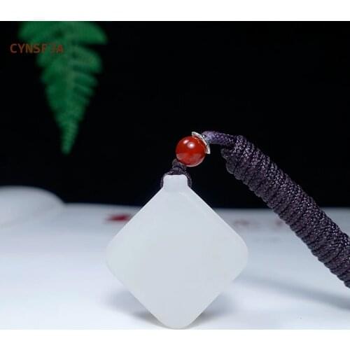 CYNSFJA New Real Rare Certified Natural Hetian Jade Nephrite Lucky Amulets Peace Ruyi Jade Pendant White High Quality Best Gifts
