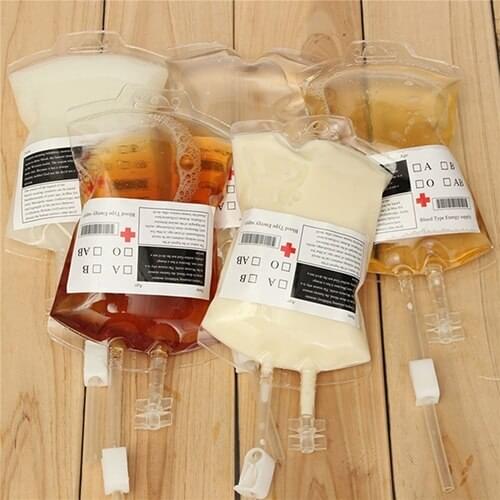 Halloween Party Vampire Cosplay Transparent Drink Blood Bag Beverage Bottle