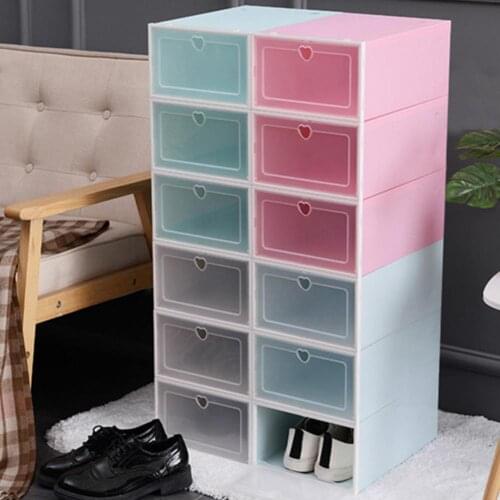 Clear PP Stackable Dust-proof Shoes Box Shoes Storage Boxes Flip Drawer Shoes Organizer Container Home Storage Organizer