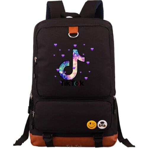 Tik Tok Backpack Zipper USB Charging Bags Women Men Anti-theft School Bags for Teenagers Boys Girls Splicing Mochila infantil