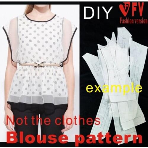 DIY handmade clothing production cutting drawings 1:1 womens shirt pattern BCY-32