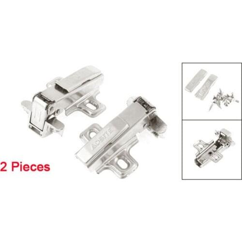 Silver Tone Hydraulic Full Overlay Concealed Hinge 2 Pieces