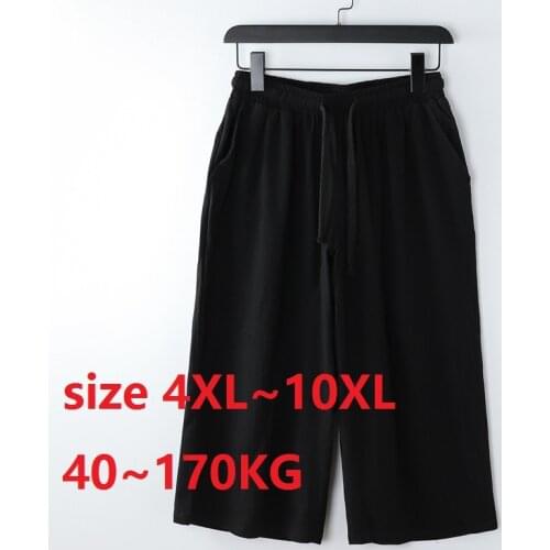 Linen Short Men Length Knee Linen 8XL 9XL 10XL 170KG Large Size High Waist Shorts Male Long Mens Summer Breeches