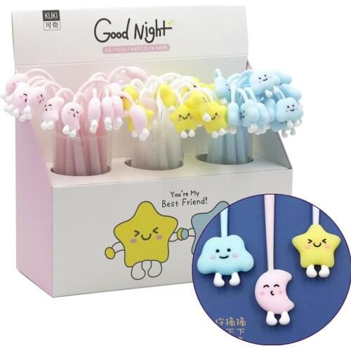 Silicone creative little star moon white cloud neutral pen cute little expression cloud swing pen Festival decoration pen