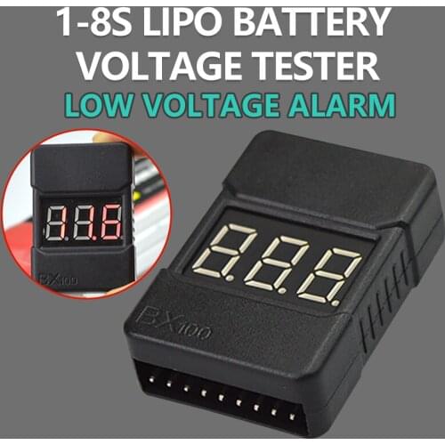 2pcs/1pcs BX100 1-8S Lipo Battery Voltage Tester/ Battery Voltage Checker/ Low Voltage Buzzer Alarmwith Dual Speakers