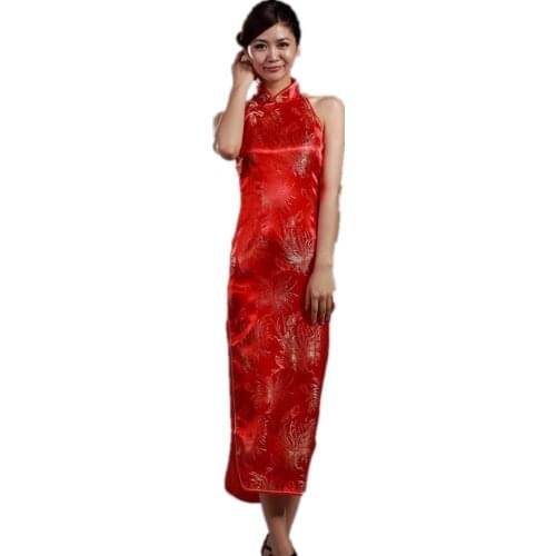 Shanghai Story 2019 chinese traditional Dresses cheongsam Long qipao Halter dress backless chinese dress for women
