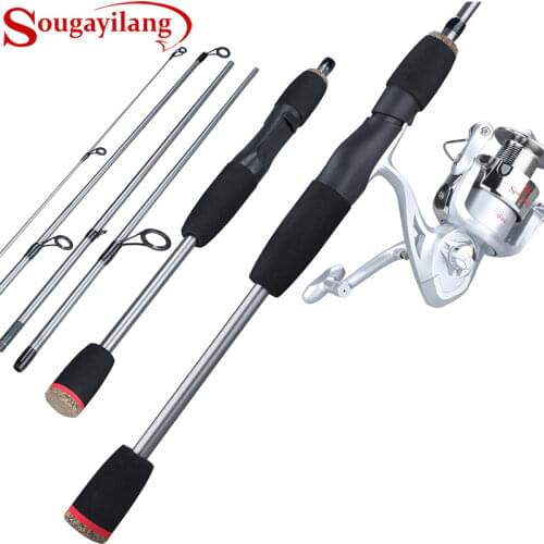 Sougayilang 5 Section Fishing Rod and Reel Combos Portable Telescopic Fishing Pole Spinning Reels Saltwater Freshwater Fishing