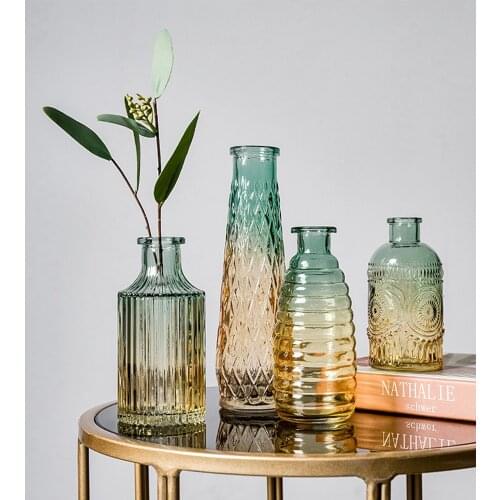 Vase Living Room Dried Flowers Nordic Ins Style Glass Transparent Dill Home Decoration Accessories Flower Vases For Homes
