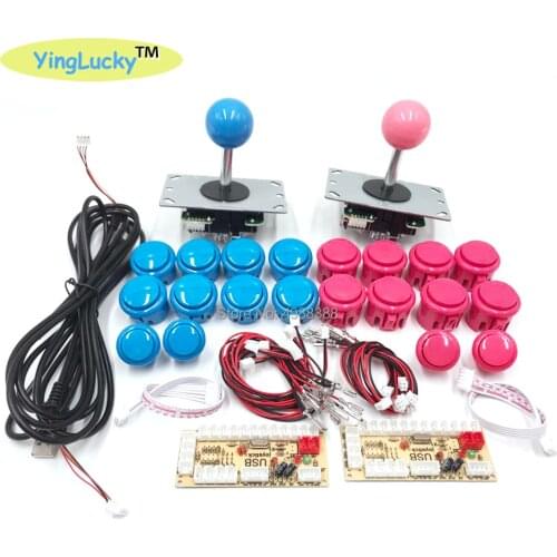 Yinglucky 2 Players Arcade DIY Kit Zero Delay USB Encoder sanwa Joystick sanwa 33mm Push Button PC Mame Raspberry pi 1 2 3