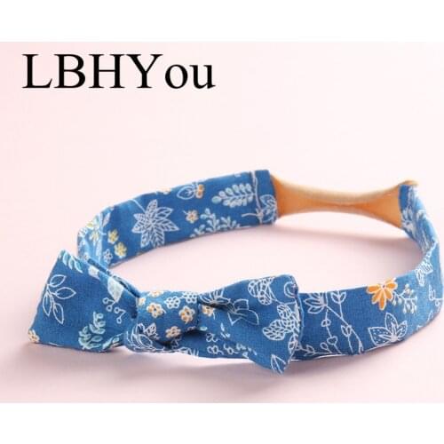 1pcs Summer Knot Bows Elastic Floral Print Headbands ,Cotton Fabric Handtie Nylon Head Bands,Baby Girls Hair Wraps One Size Fit