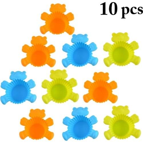 10 Pcs/Set Silicone Cake Mold Mini Cupcake Baking Molds DIY Cake Cooking Tools Creative Kitchen Bakeware Making Cake Tool Kits