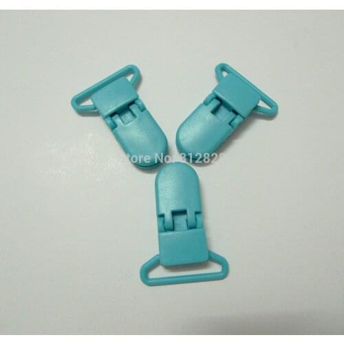 25pcs 1" 25mm Wide B46 TEAL Color Kam Plastic Pacifier Clips