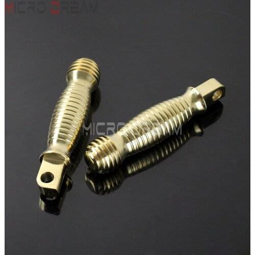 2x Brass Motorcycle Male Mount Foot Rest Pegs Support for Harley Touring Sportster Cafe Racer Driver Passenger Highway Foot Peg