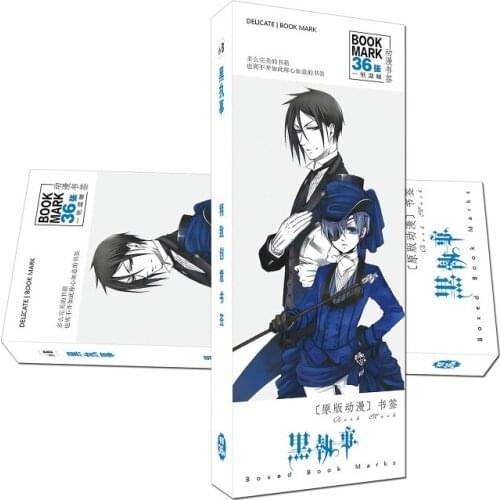 36 Pcs/Set Black Butler Paper Bookmark Stationery Bookmarks Book Holder Message Card Gift Stationery