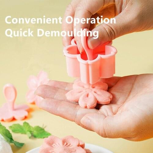 5pcs/Set Sakura Cookie Mold Stamp Biscuit Mold Cutter Pink Cherry Blossom Mold Flower Charm DIY Floral Mold Fondant Baking Tool