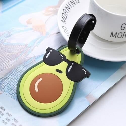 Avocado Unicorn Travel Accessories Cartoon Silicone Gel Luggage Tag Suitcase ID Address Holder Boarding Tag Portable Label Cover