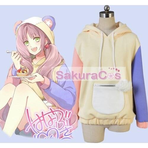 Anime ICHU Kokoro Hanabusa Cartoon Bear Hoodie Lovely Sweater Daily Coat Unisex Cosplay Costume Halloween Free Shipping 2021 New