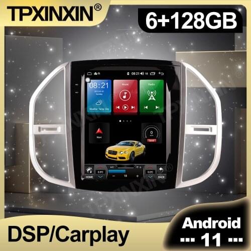 128GB 10.4 Inch Tesla Screen Android 11 Car Radio For Benz Vito 2012-2020 Multimedia Auto DVD Player Navigation Stereo GPS 2 din
