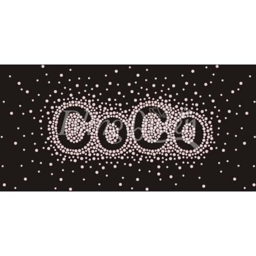 BlingQueen 25PCS/LOT Custom Rhinestone Iron On Hot Fix Appliques Coco Design