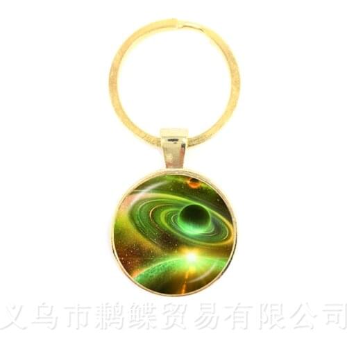Nebula Space Keychains Astronomy Geek Pendant Sci-fi Science Galaxy Space Glass Dome Keyring Gift For Friends