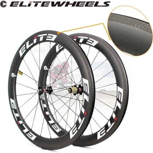 ELITEWHEELS Factory Sales 700C Carbon Wheelset Road Bike Wheels Clincher Tubular Tubeless Aero-A1 Brake Surface Bicycle Cycling