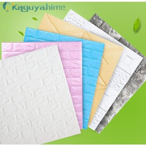 =(K)= 3D Self Adhesive Wallpaper Brick Decor TV Background DIY Waterproof Wallpaper Stickers For Kids Room Kitchen Wall Sticker