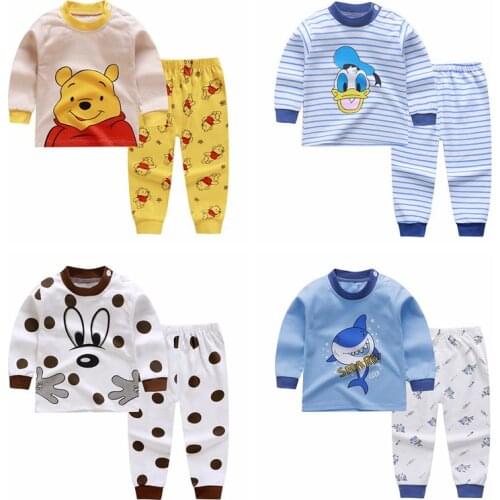 2020 Autumn Childrens Cotton Newborn Baby Boys Girls Cotton Underwear Set Long Sleeve Baby Clothes Set Casual Home Service