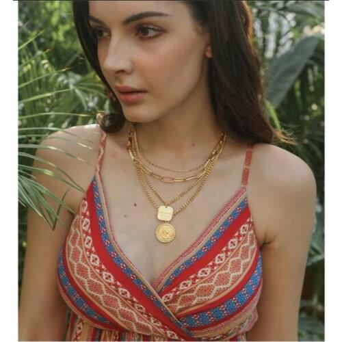 Legenstar Vintage Multilayer Long Charm Pendant Necklaces Coin Chain Pendant Necklace For Women Statement Jewelry Gifts