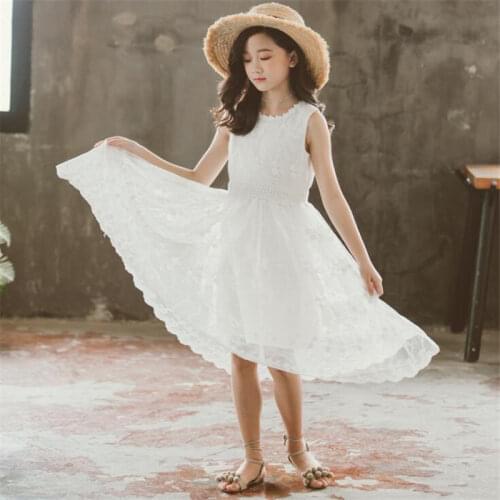 Weoneit Summer Dresses for Girl 2019 Girls Clothing White Princess Party Dress Elegant Ceremony Teenage Girl Costume