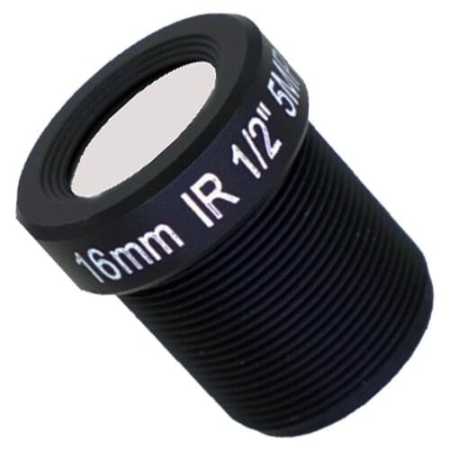M12 HD 5.0MP 16mm CCTV Lens M12 IP Camera Lens F2.0 M12*P0.5 Fixed Iris 1/2" Image Format 96 Degree Viewing Angle