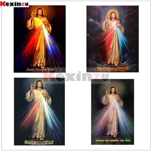 Kexinzu Diamond Painting Cross stitch kit Diamond Embroidery Religious Jesus 5D DIY Diamond Mosaic Full Sets Gift Home Decor