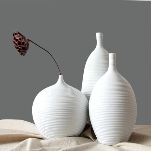 Ceramic Porcelain Tabletop Vase Set (3 Pcs) with Simple Design G550621Free Shipping