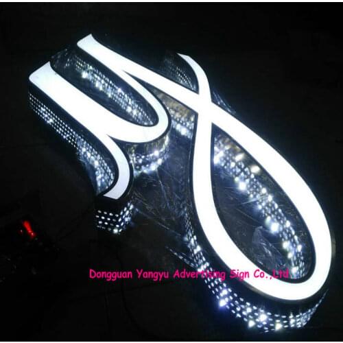 Outdoor custom led illuminated fronlit Alphabet letters business shop name sign board