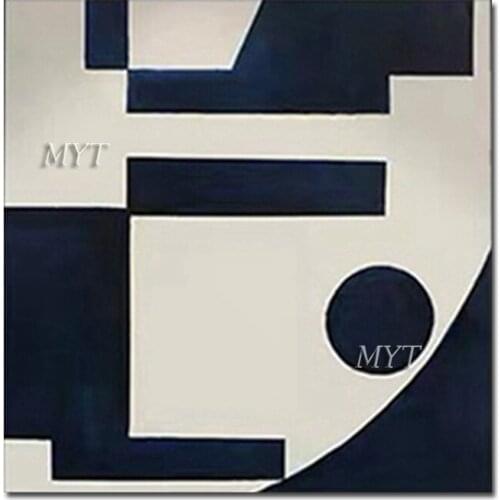 Bedroom Wall Hanging Black And White Abstract Oil Painting 100% Hand Painted No Frame Geometric Canvas Wall Decor Art Craft