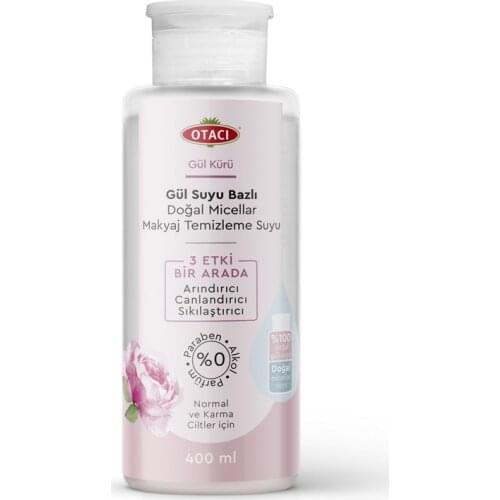 Rose Dry Rose Water-Based Natural Micellar Make-Up Cleansing Water 400 ml