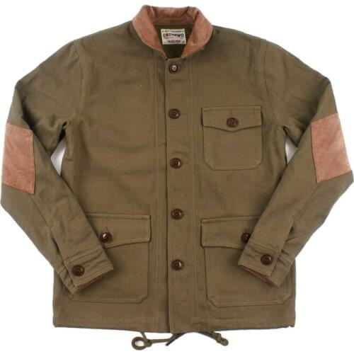 Mens Thin Fleece Jackets High Quality Cotton Fall / winter Warm Coats Men Lapel Vintage Casual Jacket Multi-pocket Patch Sleeve