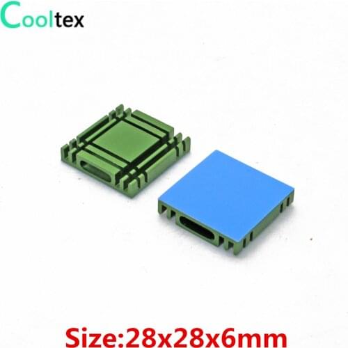 50pcs Aluminum Heatsink 28x28x6mm Radiator Heat Sink For Raspberry pi Electronic Chip 3D printer heat dissipation cooler cooling