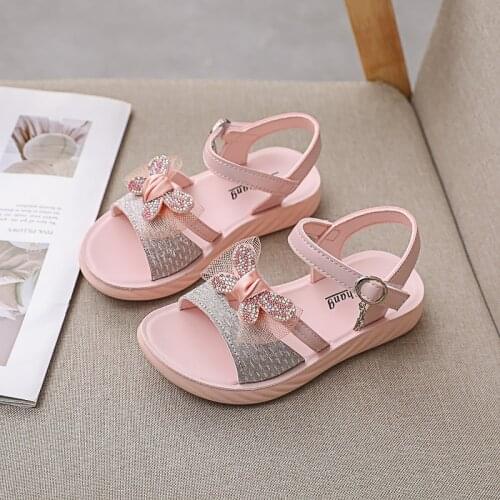 Girls Sandals High Quality Children Shoes Flat Sandals For Girl Non-slip Shoes For Girl Size 27- 37
