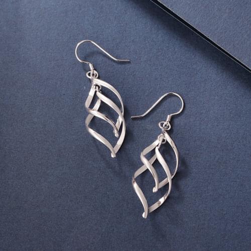 Water Drop Silver Earrings Wedding Personality Fashion 925 Sterling Silver Earrings Wisp of Air 2021 Earrings Female Temperament