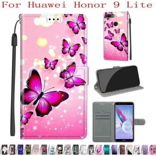 Sunjolly Case for Huawei Honor 9 Lite Wallet Stand Flip PU Leather Phone Case Cover coque capa for Huawei Honor9 Lite Case Cover